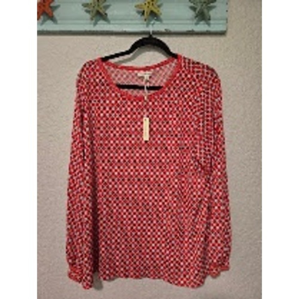 Max Studio Red Printed Blouse